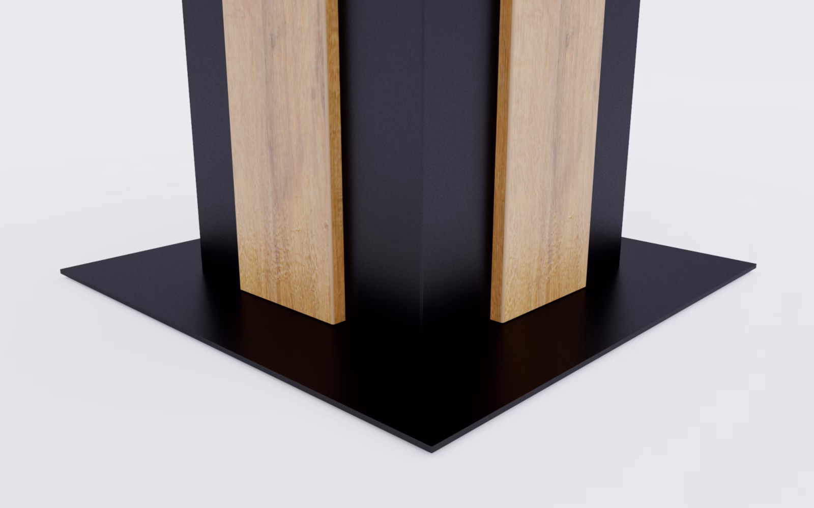 stół z szerokimi lamelami Fenix, rozkładany, kwadratowy, ujęcie na nogę