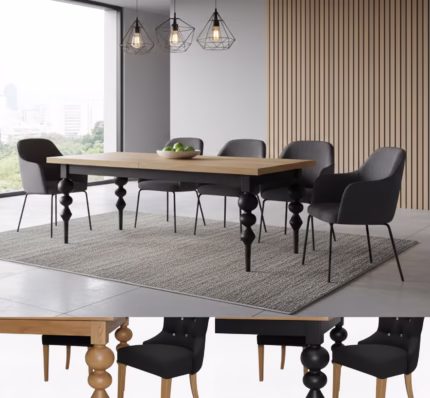 stół dębowy kule, zdjęcie główne w aranżacji wnętrza